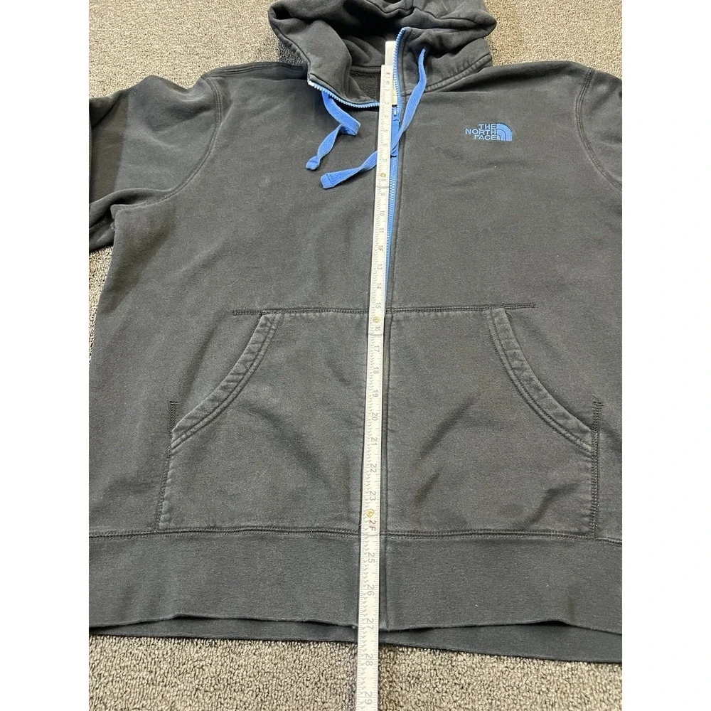 The North Face Hoodie Mens Extra Large Gray Full Zip Sweatshirt Logo Hood